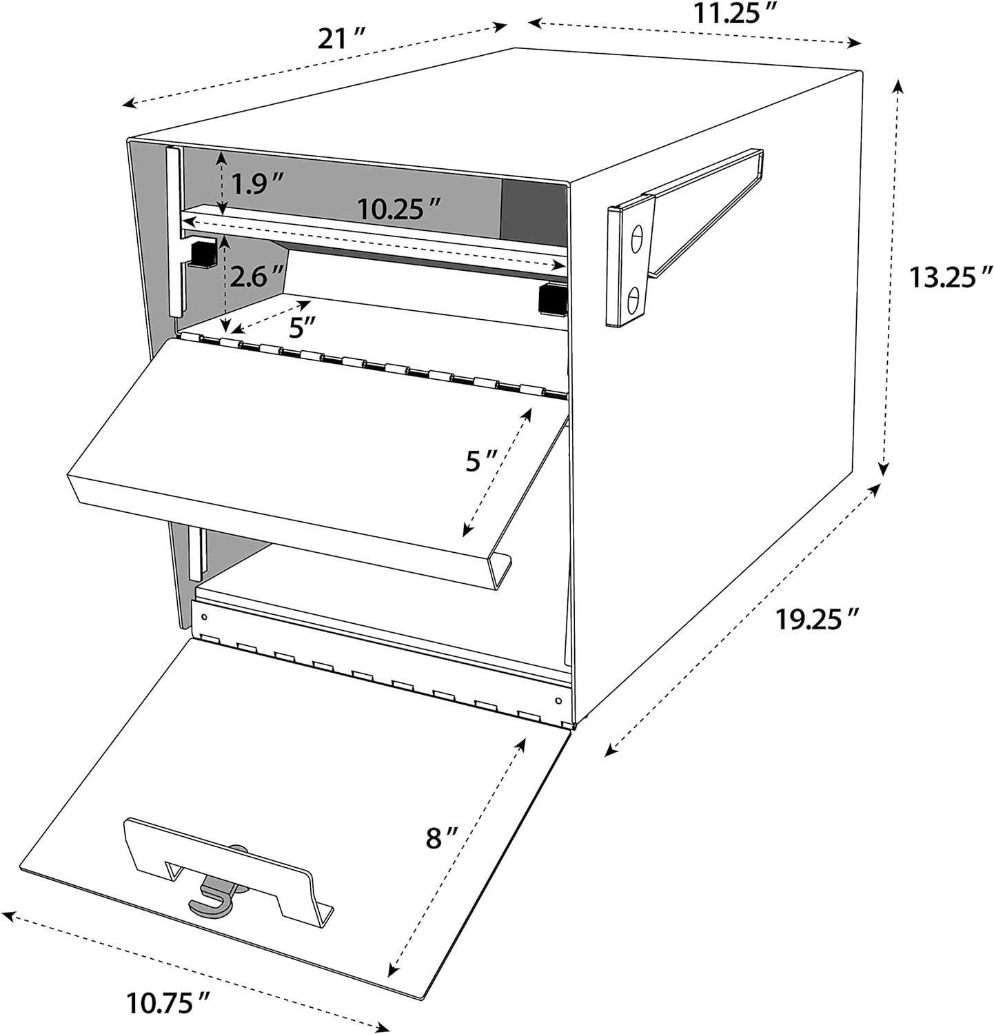 Three Lockable Mailbox XL's with Post Black - Installed - Image 4