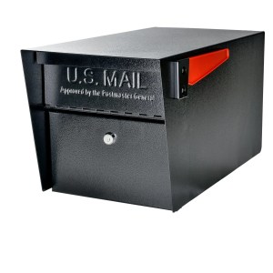 Lockable Mailbox Large With Post Black - Installed