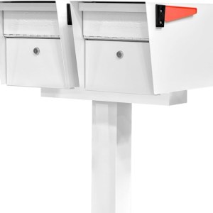 Two Lockable Mailbox XL's with Post White - Installed