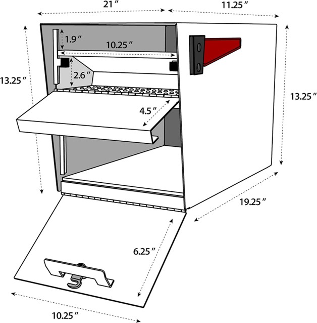 Lockable Mailbox With Post XL White - Installed - Image 4